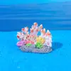 Micro-Paisagem Mediterrânea Planta Artificial Coral Água-viva Enfeites Artesanato em Resina Aquário Tanque de Peixes Decorações de Paisagismo