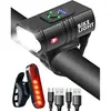 Luz de bicicleta de aleación de aluminio T6, pantalla de potencia, resalta las luces cercanas y altas, luz frontal de carga dual, luz de advertencia para bicicleta de montaña