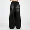 Bestseller transfronterizo Tiktok Amazon TEMU pantalones anchos nuevos para mujer con diseño de cruz estilo Y2K