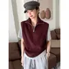 Temperamento Estilo Simple Suéter de Punto con Media Cremallera para Mujer Otoño Nueva Llegada Ropa de Abrigo para Vestir Capa Superior Chic Reductor de Edad Estilo Old Money Casual