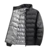 Chaqueta de plumón auto-calentable de grafeno transfronteriza para hombre, M-8XL, chaqueta de plumón de pato blanco cálida de invierno ligera