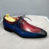 Zapatos de Cuero para Hombre, Artículos Más Vendidos en Comercio Electrónico Transfronterizo, Zapatos Casuales de Negocios para Hombre de Piel de Vaca, Zapatos Derby, Zapatos de Cordones Bajos con Bloques de Color, Calzado Formal