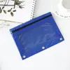 Bolsa para Lápis Lecai de 12 Cores com Três Furos Bolsa de Papelaria B5 Bolsa para Documentos Transparente Transfronteiriça Bolsa de Armazenamento de Grande Capacidade com Três Furos