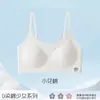 Período de Desenvolvimento Outono e Inverno Sutiã para Meninas Algodão Sem Corante Alta Elasticidade Roupa Íntima Sem Costura 12-18 Anos Estudante Confortável Respirável Bojo Fixo