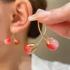 Brincos de verão para meninas com tema de frutas, brincos doces estilo Ins, flores frescas, folhas verdes, brincos fofos, atacado feminino