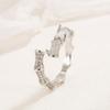 BBK anillo de bambú moda femenina estilo chino anillo abierto ajustable incrustado con diamante ópalo 2023 retro novias