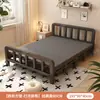 Cama Dobrável Cama de Casal 1,5m Doméstica Simples Reforçada Cama de Solteiro Dormitório de Adultos Aluguel Portátil Placa Dura Cama de Ferro