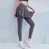 Pantalones de Yoga Falsos de Dos Piezas para Mujer, Cintura Alta, Elásticos, Falda Deportiva para Fitness, Cómodos con Sensación de Piel Desnuda, Pantalones Ajustados para Correr y Entrenamiento