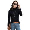Camiseta Base de Seda de Leche de Cuello Semi-Alto para Mujer, Camiseta de Otoño e Invierno, Tejido Cepillado, Versátil, Nuevo Estilo 2026, Elegante Top de Manga Larga para Poner en Capas