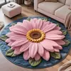 Alfombra de Piso de Pavo Real Estéreo 3D Transfronteriza, Alfombrilla para Cesta Colgante, Decoración del Hogar, Decoración de Mesa de Café de Sala de Estar, Alfombra Antideslizante para Entrada