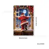 Fondo de cubierta de ventana navideña Escena de ventana de Papá Noel Tela colgante Decoración de fiesta navideña Fondo Pancarta Arreglo de escena navideña