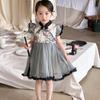 [Bienestar de Verano] Nuevo Vestido Celebridad Estilo Chino para Niñas Verano 2024 Nuevo Vestido Celebridad Online para Bebé Niña
