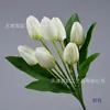 7-Ramo de Tulipanes Flores Artificiales Ramo de Tulipanes Arreglo Floral de Escritorio Actuación de Boda Flores de Mano Transfronterizo