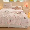 Juego de sábana y fundas de almohada de terciopelo de leche para otoño e invierno, simple y elegante, adecuado para dormitorios de estudiantes, recámaras y uso doméstico