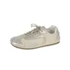 Zapatos Planos Casuales para Mujer 2026 Otoño Nuevos Tenis Blancos de Cuero con Cordones Deportivos de Moda Versátiles de Punta Redonda