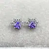 Aleación de titanio ASTMF-136 garra de gato garra incrustada circonita de amor G23 titanio nuevos aretes de circonita de amor joyería para piercing