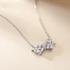 Collar Colgante de Plata de Ley Popular Japonés y Coreano Más Vendido Tonglin Transfronterizo para Mujer, Elegante Collar de Plata de Ley S925 con Circonita de Lujo Ligero