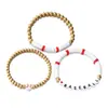 Nuevo juego de 3 pulseras de arcilla blanda multicapa transfronterizas europeas y americanas, joyería versátil de moda para el día a día, recuerdo