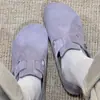 [en stock] Zapatos Birkenan morados todo incluido para mujer, nuevo modelo de hebilla de una tira, corcho Birkenan, boca profunda, zapatos de suela gruesa
