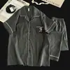 Pijama de Verano para Hombre, Algodón Nube, Cárdigan con Solapa, Pantalones Cortos de Manga Corta, Conjunto de Dos Piezas Casual Juvenil Holgado para Casa, Delgado