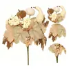 Ramo de Hojas de Arce Artificial Decoración Floral de Mesa para el Hogar Temporada de Cosecha Acción de Gracias Decoración de Otoño Ramo de Calabazas Artificiales