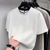 Camiseta Cool Rasgada de Manga Curta de Alta Qualidade para Homens, Verão Solta Estilo Americano Pesada Tingida em Nuvem Vintage Meia-Manga