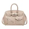Bolsa de Platina Texturizada de Alta Qualidade para Mulheres, Novo Estilo Transfronteiriço, Bolsa de Mão de Grande Capacidade, Bolsa Kelly Retro Fashion para Ombro e Transversal
