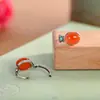 El personaje plata plata S925 con hielo flotando pendientes de ágata roja sur temperamento retro literario de señora mayor pendientes antiguos