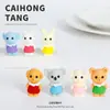 Figuritas de Familia de Animales del Bosque de Color Sólido Lindas Tridimensionales, Adornos de Dibujos Animados de Resina para Manualidades DIY, Accesorios Lindos al por Mayor