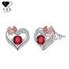 Brincos de Prata 925 Esterlina com Pino, Formato de Coração e Rosa, Venda Quente Transfronteiriça, Brincos de Moda de Alta Qualidade com Zircônia Incrustada, Acessórios de Orelha Personalizados e Modernos
