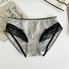Miu lunares~Estilo Retro Francés Ropa Interior de Algodón Puro para Niñas con Ribete Sexy de Encaje y Bragas para Mujer Estilo Puro Lust