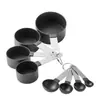 Juego de 8 piezas de tazas medidoras y cucharas medidoras de acero inoxidable para cocina y hogar con báscula, herramientas para hornear, juego de cucharas medidoras, cuchara multifunción