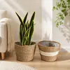 Funda tejida para maceta estilo nórdico, cesta de flores tejida a mano, cesta de almacenamiento decorativa para plantas verdes de sala de estar y balcón