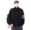 Chaqueta cárdigan de punto de tres rayas para hombre, otoño e invierno, holgada y casual, nuevo modelo popular, comercio exterior al por mayor transfronterizo