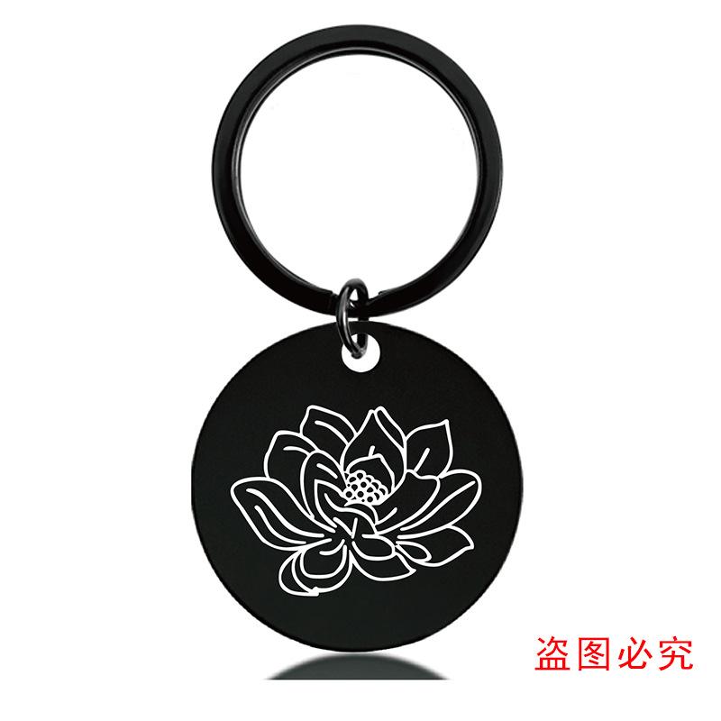 十二月份花朵黑+金圆牌钥匙扣单张图-06