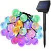 Guirnalda de Luces Solares Impermeable Transfronteriza Led Bola de Burbujas Cuentas Redondas Bola de Cristal Guirnalda de Luces Decorativo Atmósfera Estilo Camping al Aire Libre Color