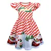 Vestido de Navidad de Manga Voladora para Niños de Venta Caliente Transfronteriza Vestido de Princesa con Estampado Digital 3D de Copo de Nieve Papá Noel para Mujer