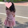 Traje JK de Verano para Niñas 2026 Nuevo Elegante Conjunto de Dos Piezas Estilo Academia Infantil Ropa Dulce de Moda para Niñas