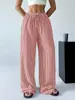 En Stock Primavera, Verano y Otoño Europeos y Americanos Amazon Aliexpress Tk Transfronterizos Pantalones Casuales Rectos de Rayas Sueltos para Mujer
