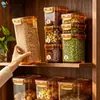 Frasco transparente para almacenar granos BNBSSnap-on para uso en la cocina, para almacenar productos secos, nueces y frijoles