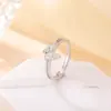 Anillo Mariposa Hielo Triturado Yi Lu Yin Plata de Ley S925 Anillo Abierto Lujo Ligero Temperamento Exquisito Anillo de Dedo para Mujer Joyería de Plata de Nicho