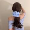 Goma de pelo azul ~ Cuadros Bordada Pequeña Floral para Moño Cola de Caballo Baja Lazo para el Cabello Lazo para el Cabello de Verano 2025 para Mujeres