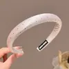 Diadema con Diseño de Corona Alta para Hacer que el Rostro Parezca Más Pequeño, Lujo Ligero, Antideslizante, Tejido, Patrón de Cuadros y Lunares, Sensación de Alta Gama para Adultos y Mujeres Jóvenes
