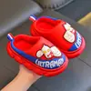 Pantuflas de algodón para niños Ultraman, colección otoño/invierno, diseño de dibujos animados, material EVA, para uso interior y en casa, parte superior similar al cuero, impermeables, pantuflas para bebé