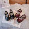 Zapatos Negros de Una Capa para Niñas Zapatos de Cuero para Niños 2024 Primavera y Otoño Nuevos Mocasines de Estilo Británico para Niños Zapatos Escolares