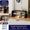 Banqueta para Cambiar Zapatos en la Entrada, Banqueta para Zapatos Estilo Vintage de Lujo Ligero de Gama Alta, Banco Largo Integrado con Almacenamiento y Asiento para la Entrada