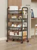 Estantería de almacenamiento para carrito de dormitorio, estantería pequeña debajo del escritorio del dormitorio, móvil con ruedas, armario de almacenamiento multicapa para aperitivos