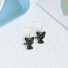 Brincos Femininos Mais Vendidos Desenho Gato Preto Pequeno Pingente Gota de Óleo Criativo para Namorada
