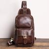 Luojia Retro Europeo y Americano Nuevo Bolso de Pecho para Hombre Piel de Vaca Crazy Horse para Deportes al Aire Libre Bolso Cruzado de Gran Capacidad Bolso de Cuero Genuino para Hombre