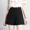 Shorts de primavera y verano para mujer, pierna ancha, corte holgado, talla grande, cintura alta, línea A blanca, adelgazante, negro, finos, versátiles, para usar como prenda exterior